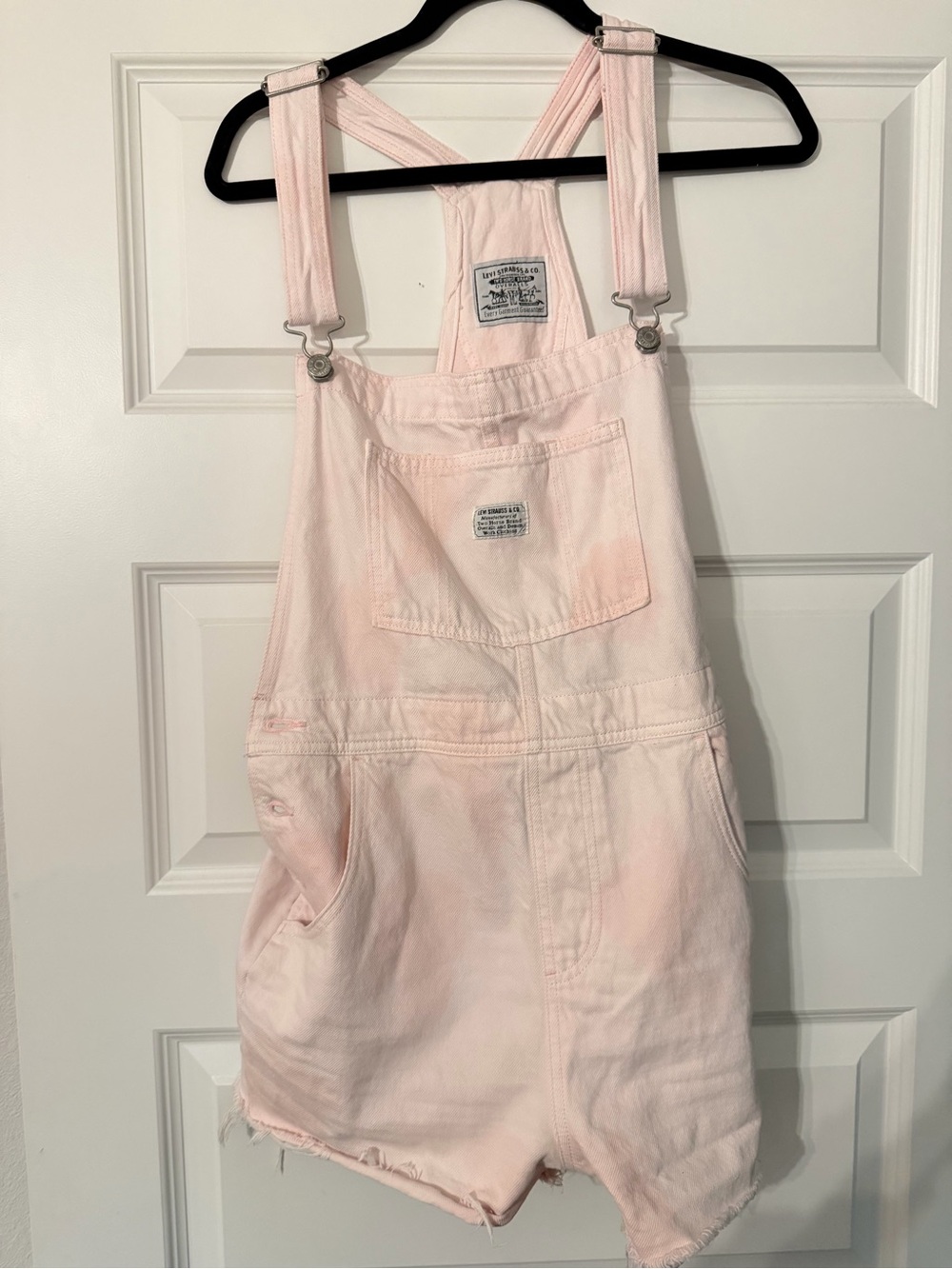 Levi's Light Pink Denim Short Overalls